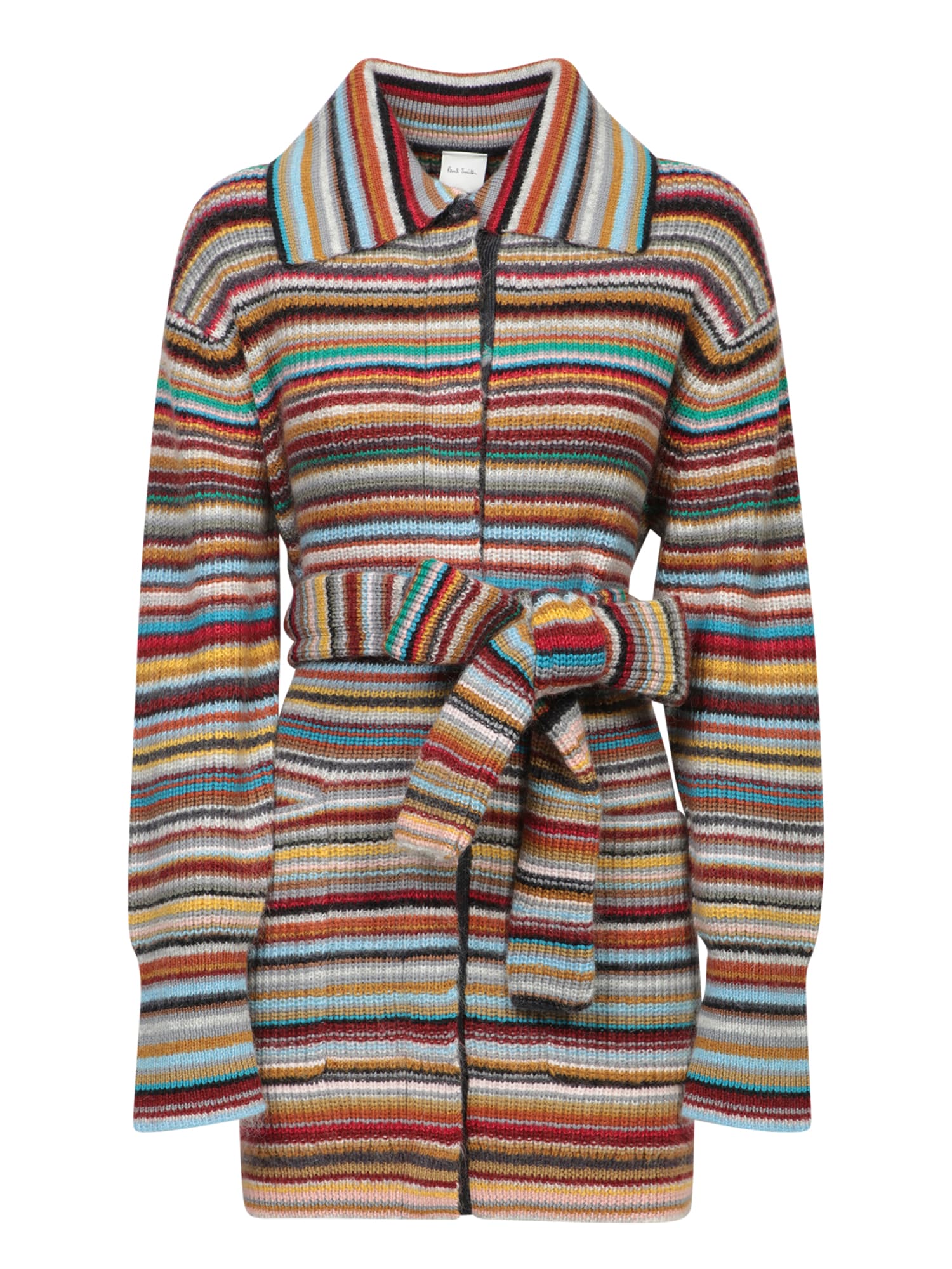 Shop Paul Smith Over Robe Cardigan Stripes Multicolor