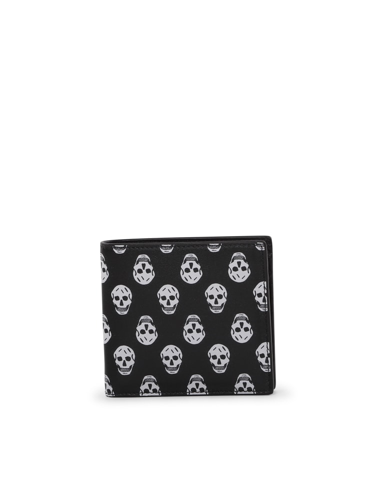 ALEXANDER MCQUEEN LEATHER WALLET WITH ICONIC SKULL PRINT