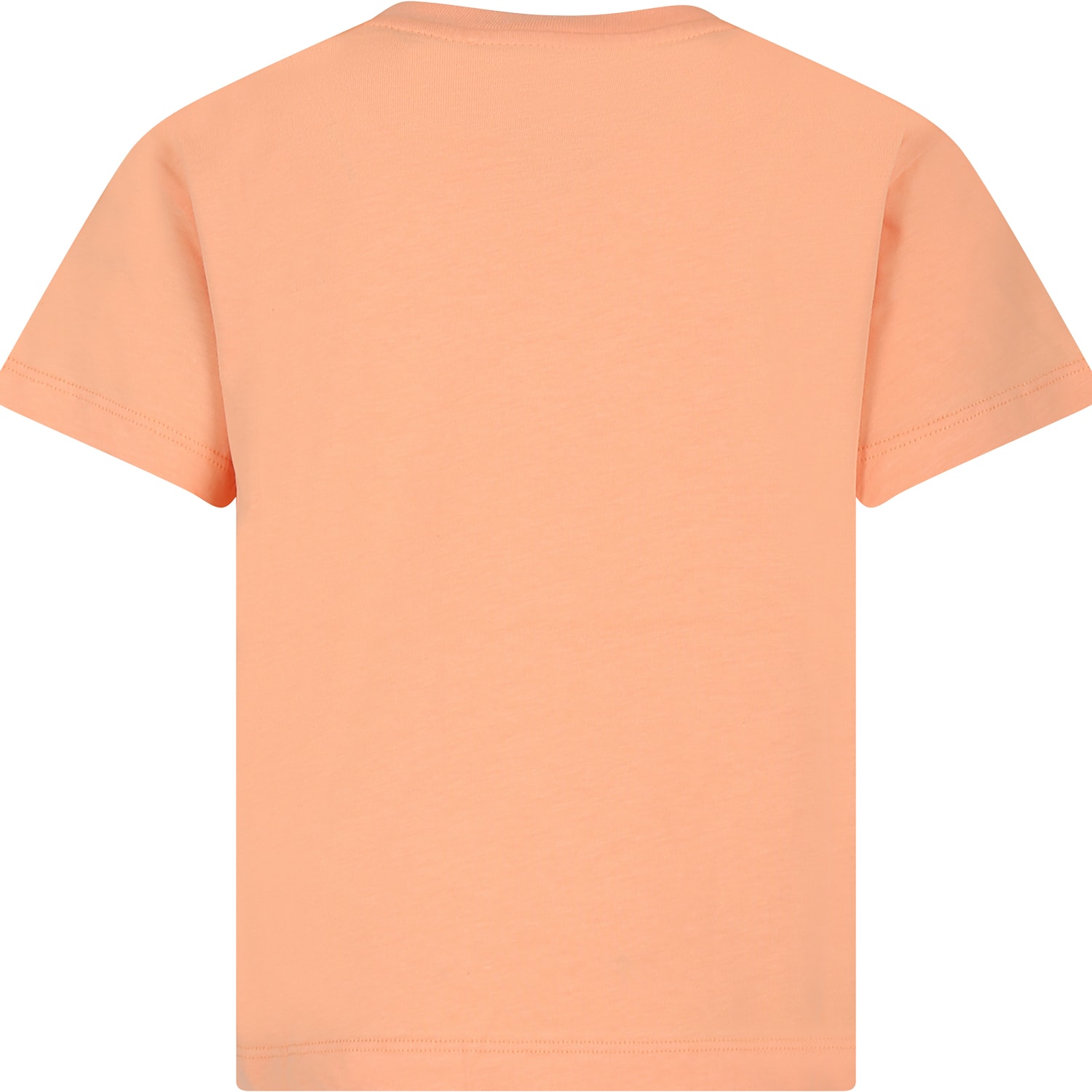 Shop Msgm Orange T-shirt For Kids With Logo
