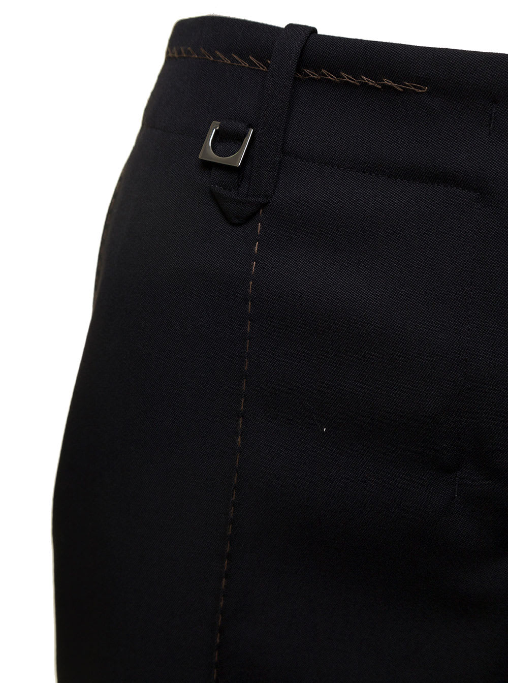Shop Jacquemus Le Pantalon Cordao Black Pants With Pressed Pleats In Wool Woman