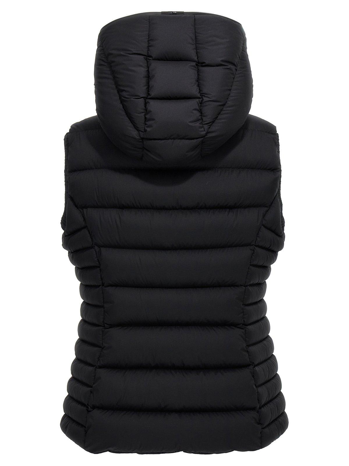 Shop Moncler Barraux Logo Patch Down Gilet In Black