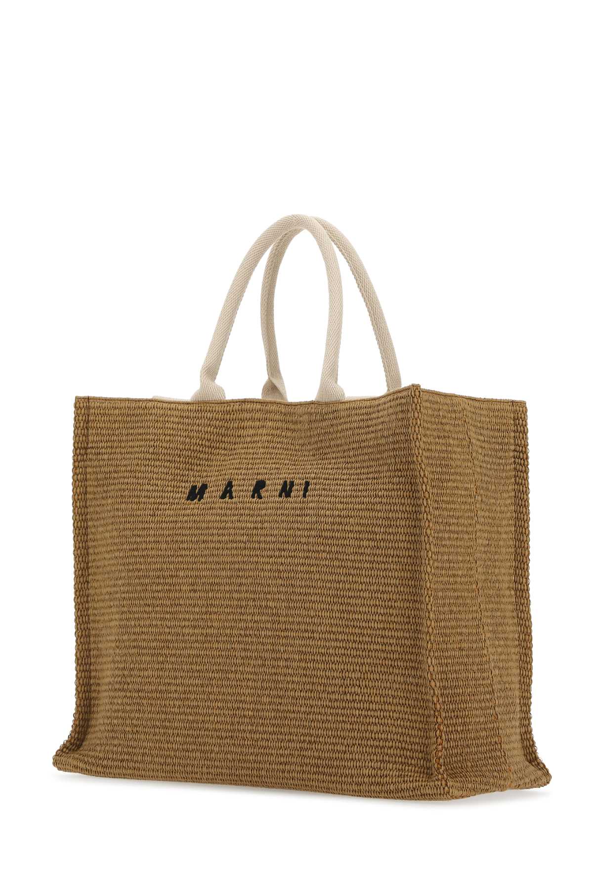 Shop Marni Biscuit Raffia Shopping Bag In Z0r42