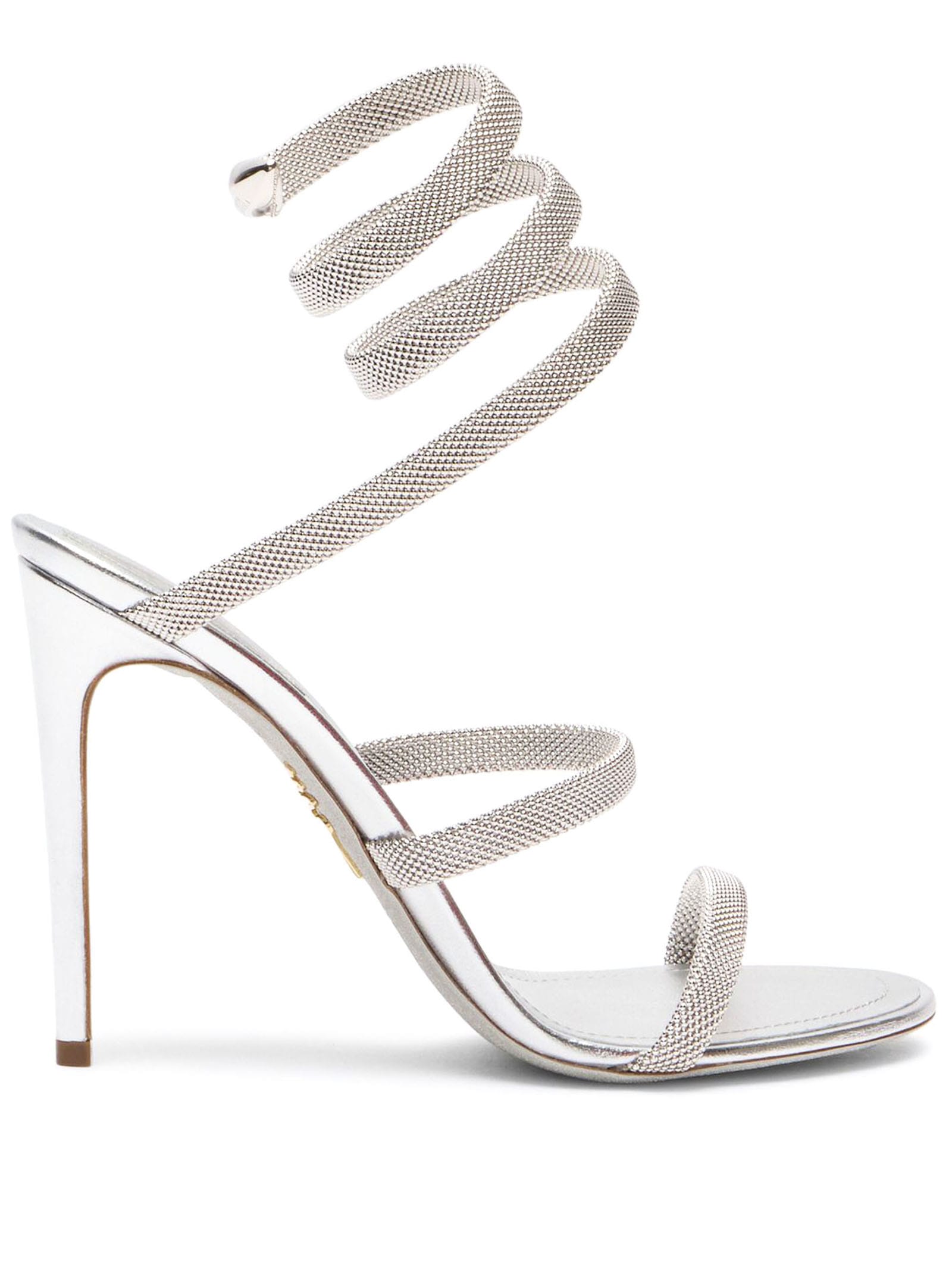 René Caovilla Trigold Cleo Silver Sandal 105