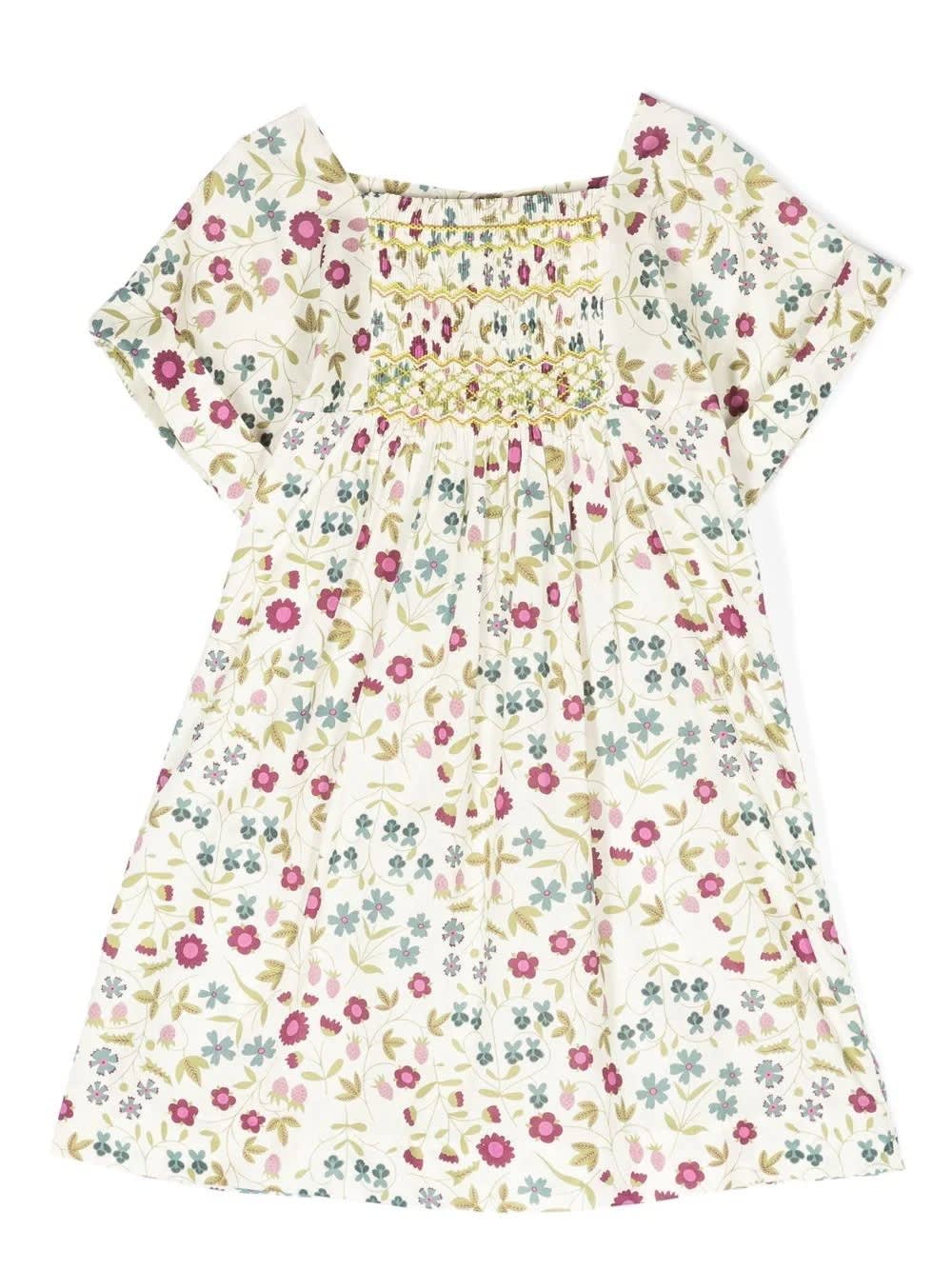 BONPOINT PAYSANNE SMOCK DRESS IN ECRU