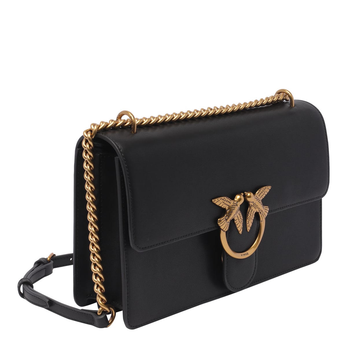 Shop Pinko Love One Classic Crossbody Bag In Q Nero