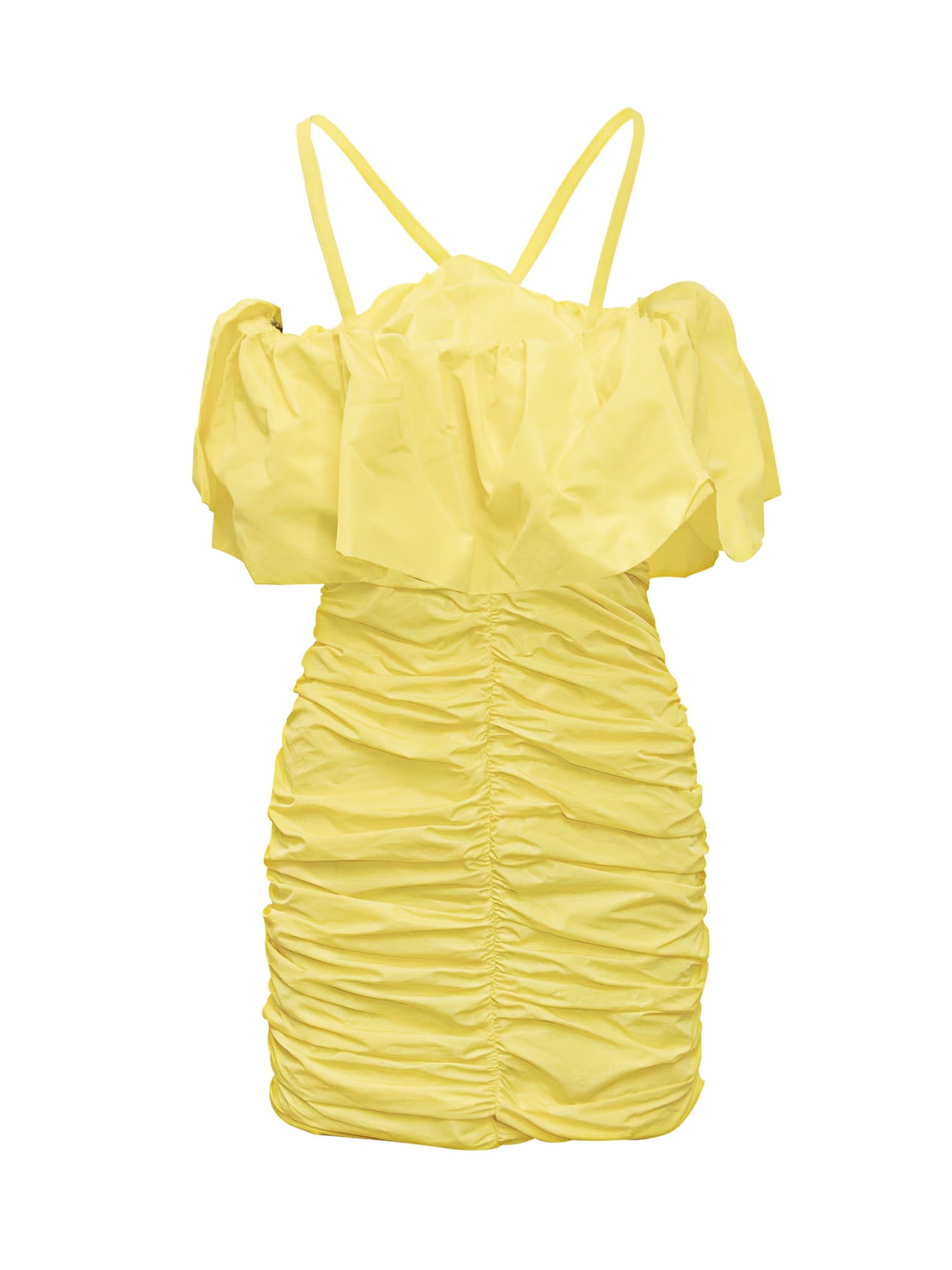 Shop Msgm Mini Dress In Yellow