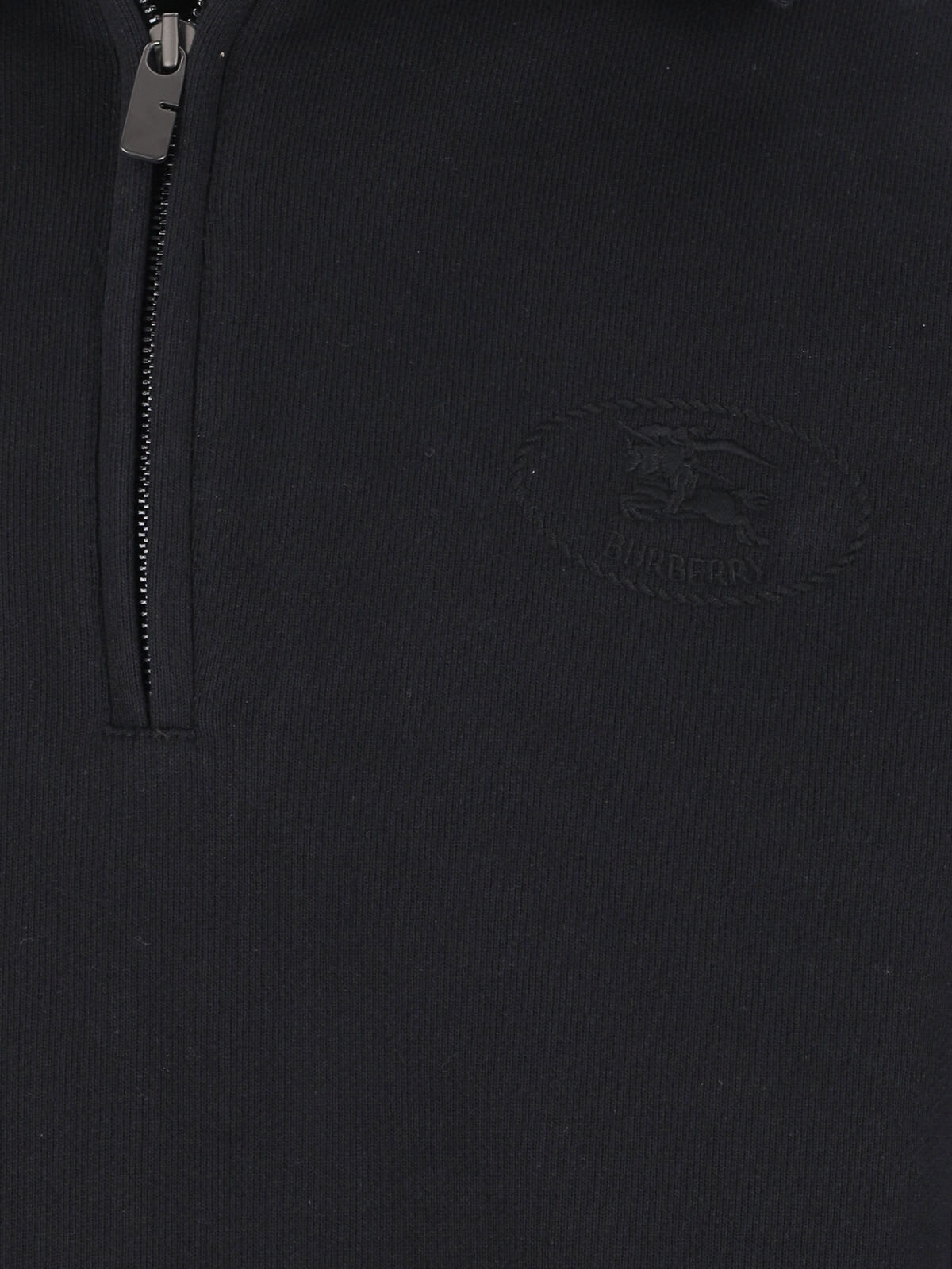 Burberry Mens Logo-embroidered Funnel-neck Cotton Sweatshirt Black Xl In Blue