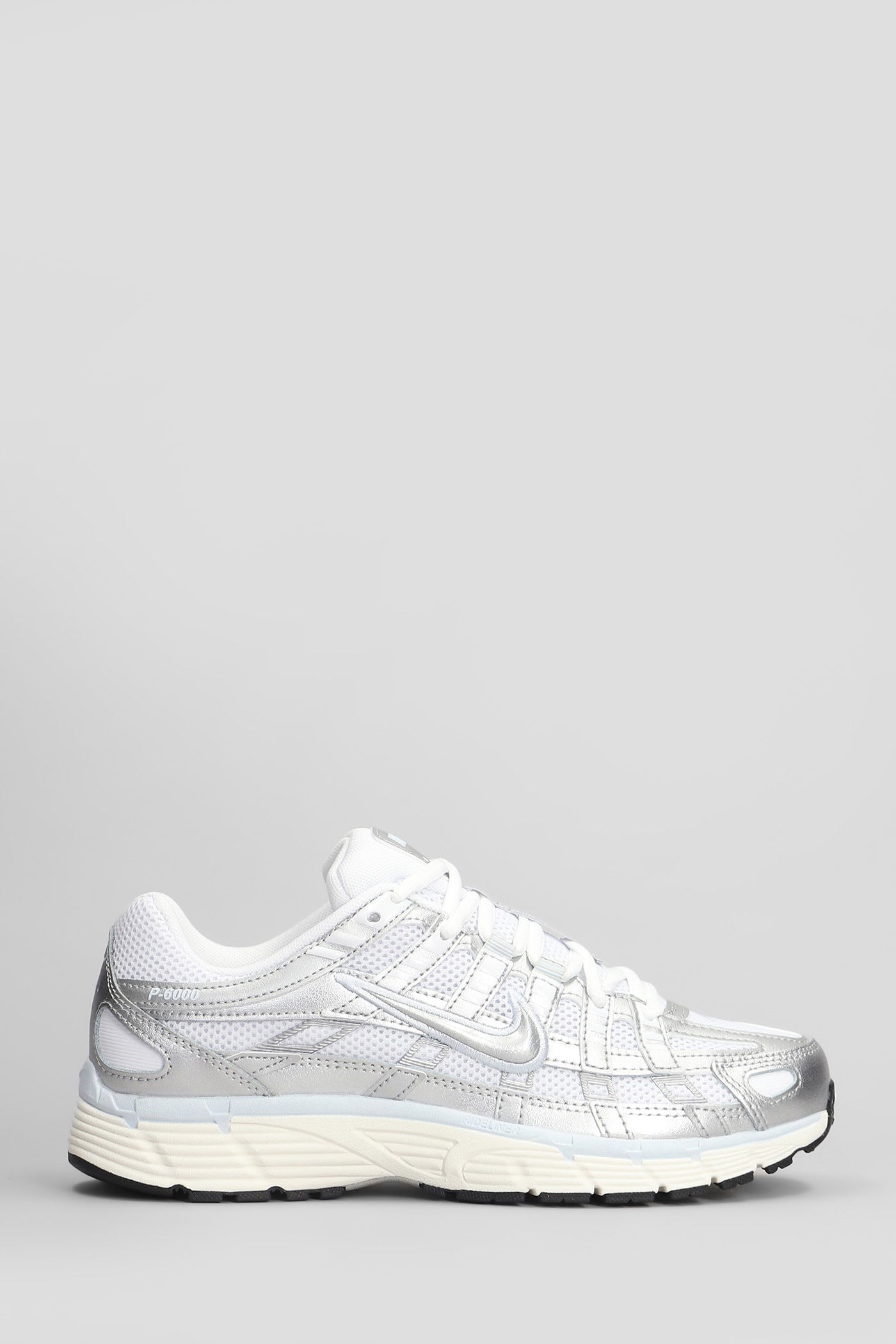 Nike P-6000 Sneakers In Silver Leather And Fabric In Silver