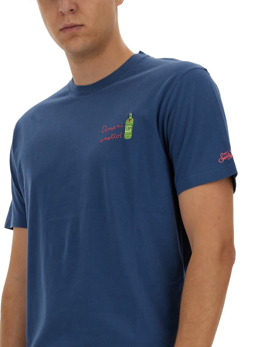 Shop Mc2 Saint Barth Cotton T-shirt In Blue