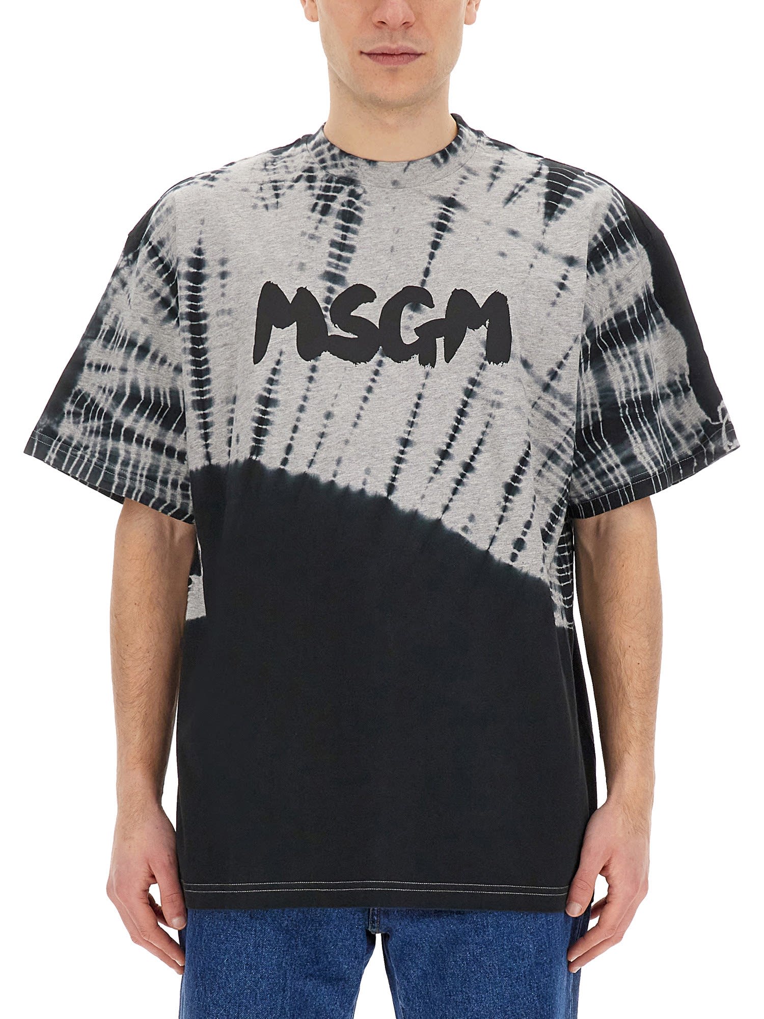 MSGM T-SHIRT WITH NEW BRUSHED LOGO