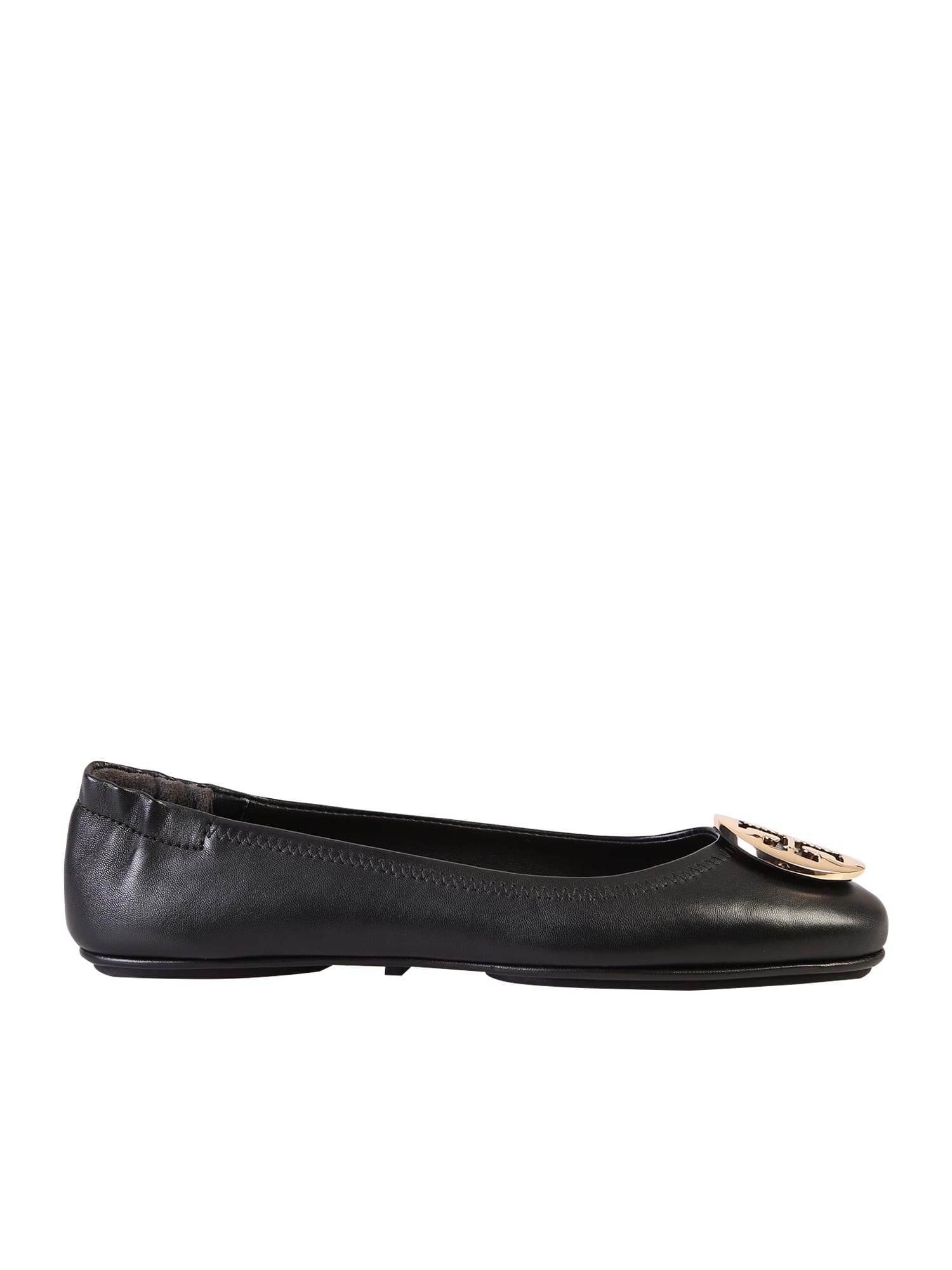 Shop Tory Burch Minnie Ballerina Flats In Black