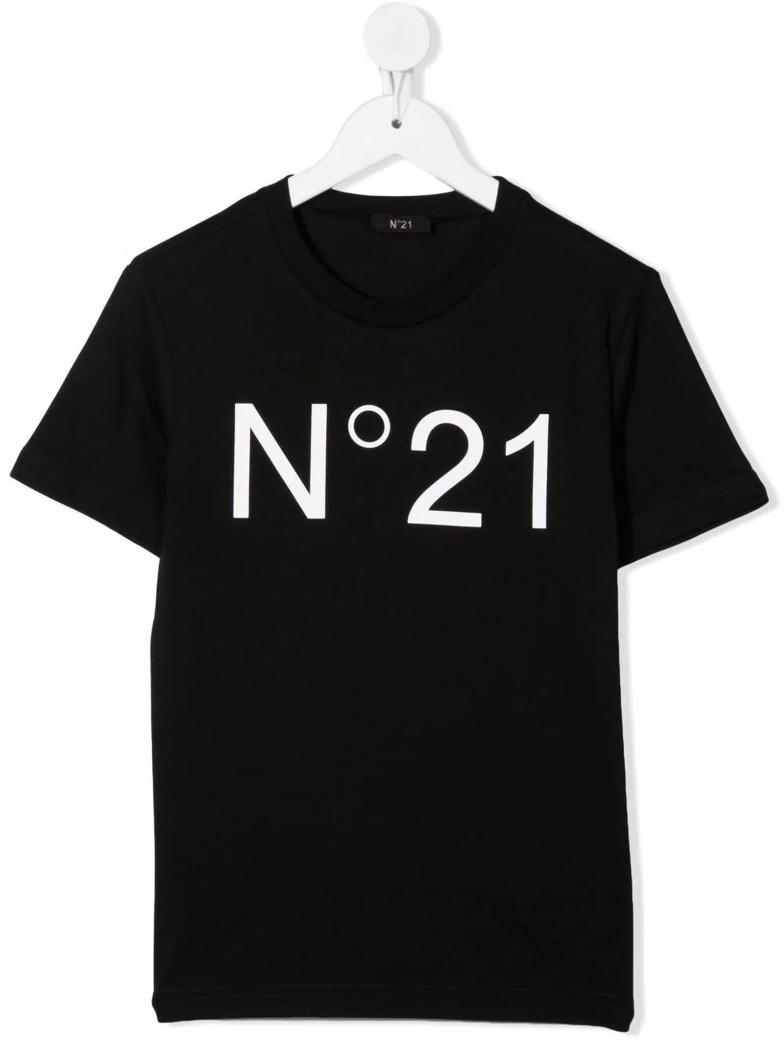 N°21 Logo-print Cotton T-shirt In Nero