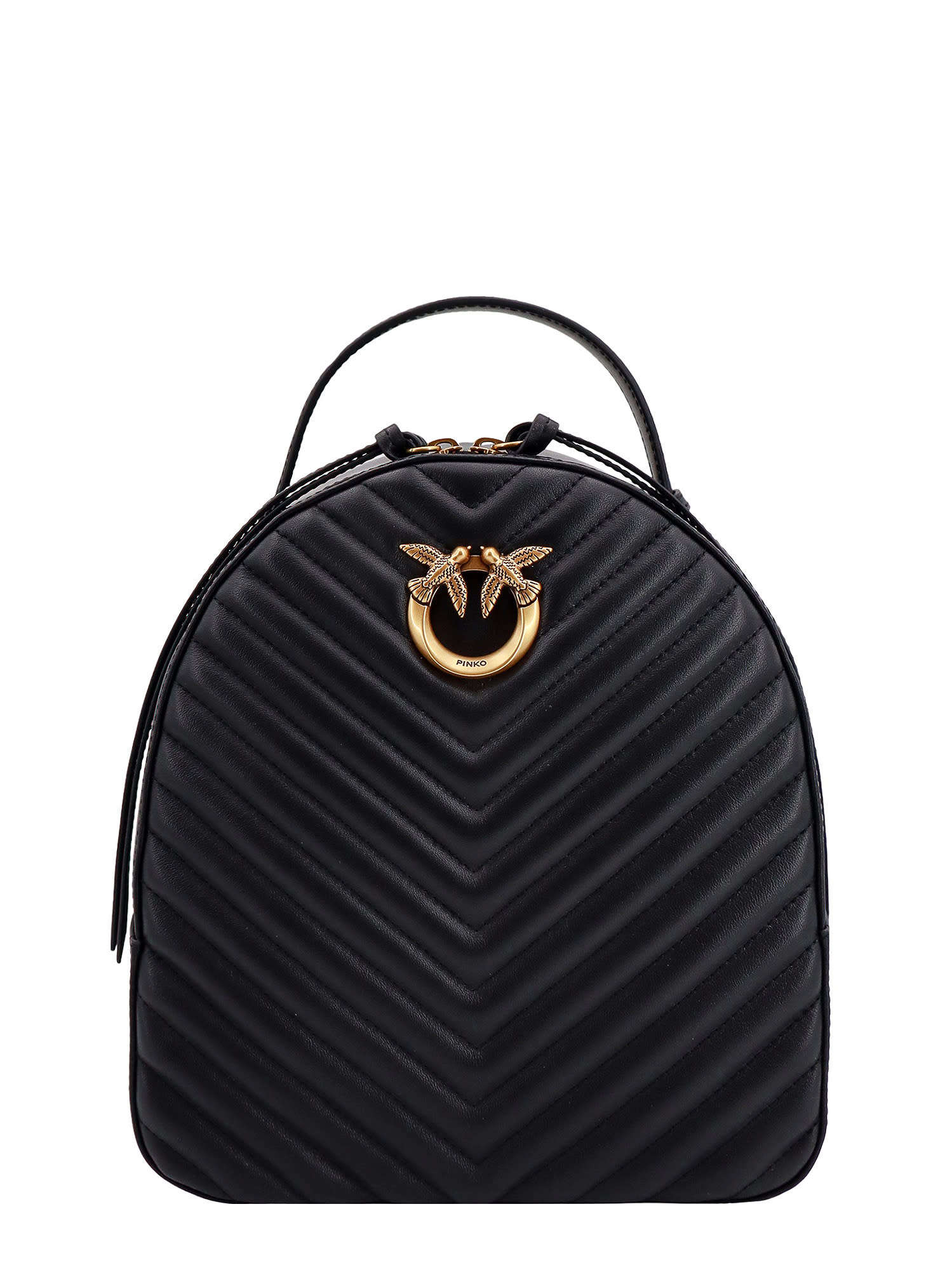 Shop Pinko Backpack In Nero-antique Gold