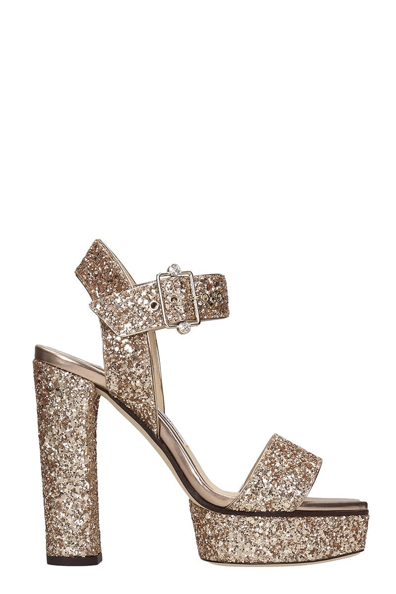 Jimmy Choo Maie Sandals In Gold Leather