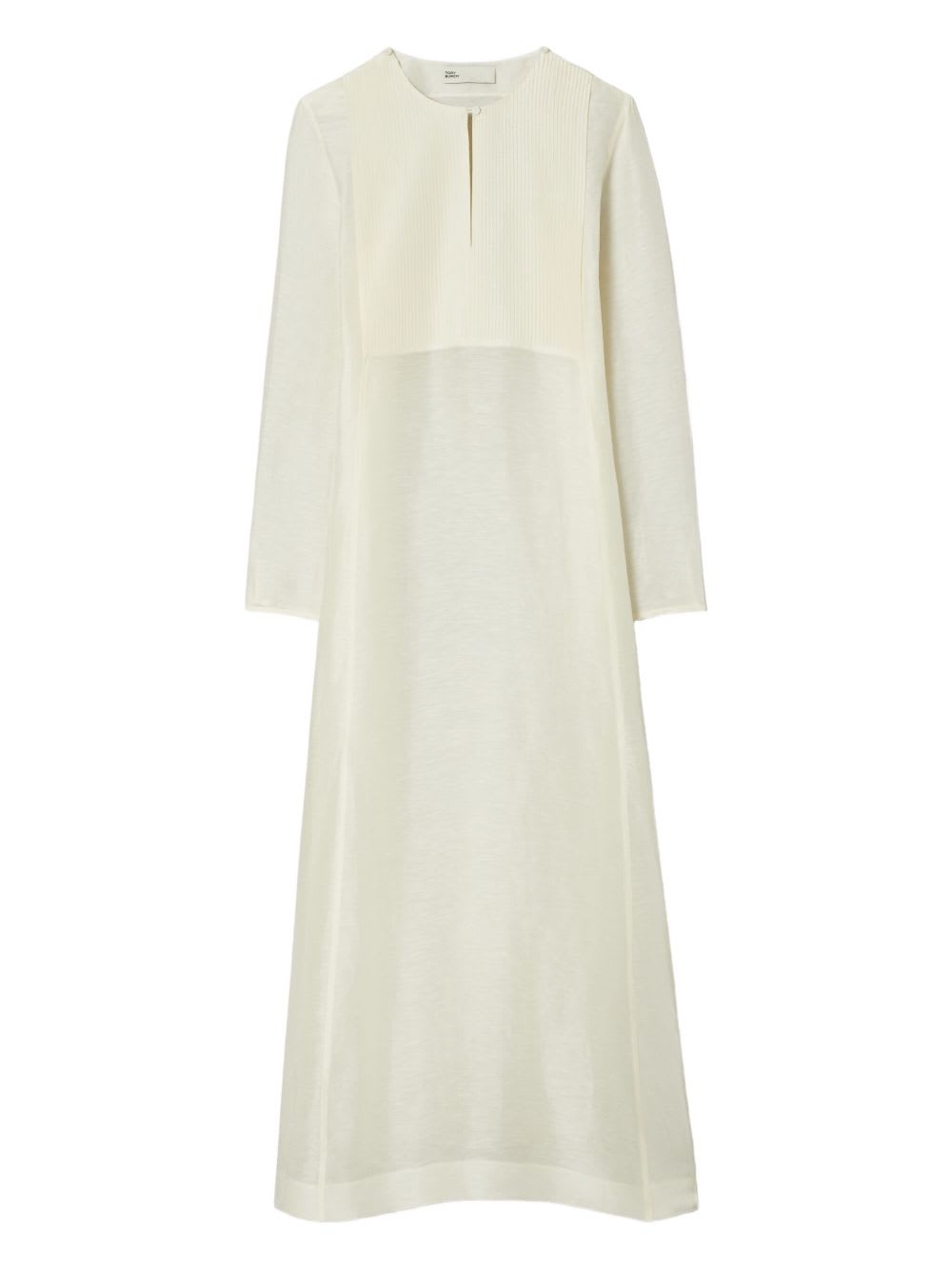Tory Burch Linen And Silk Long Kaftan In White