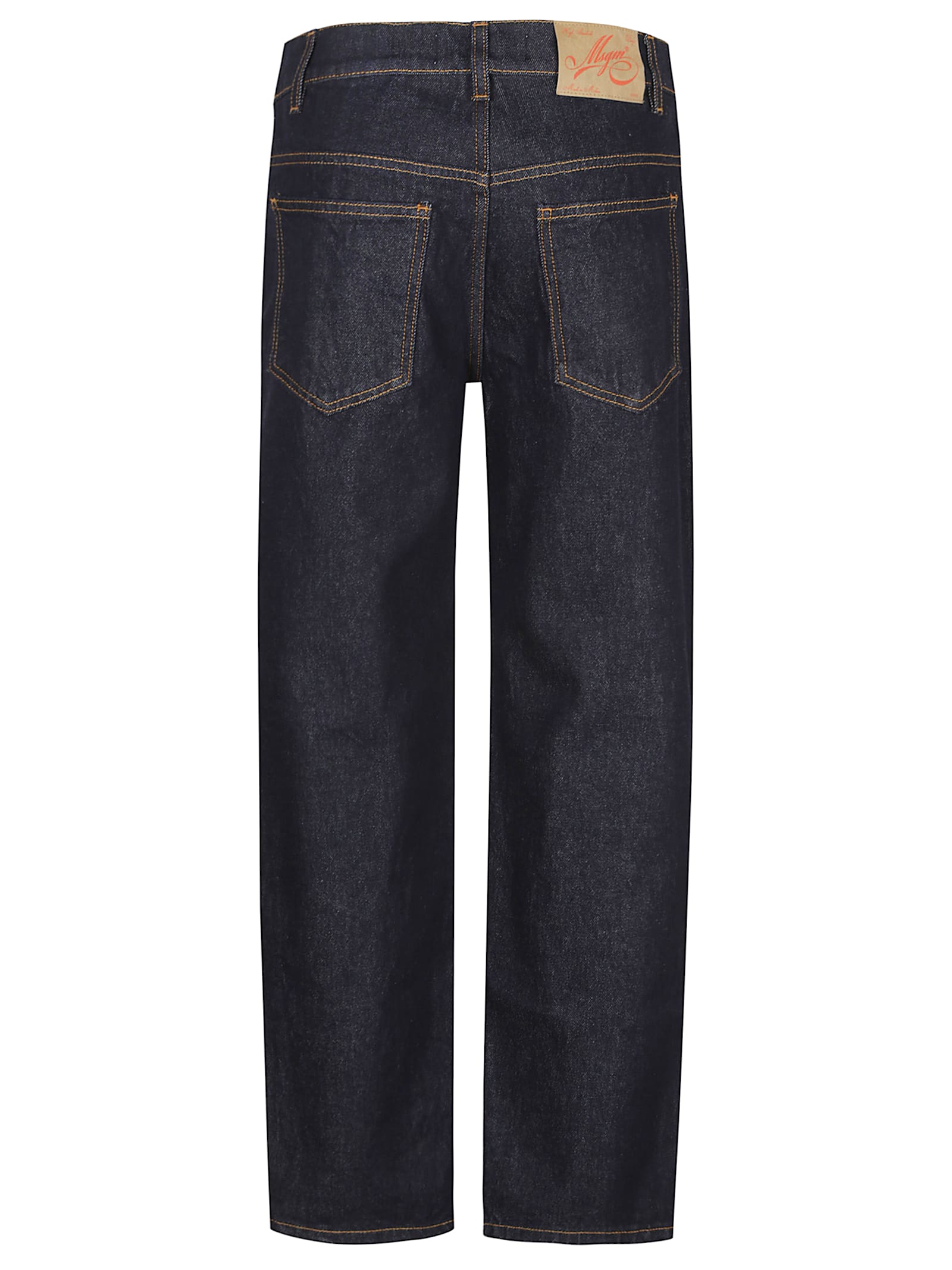 Msgm Ankle Cut Denim Jeans In Blue