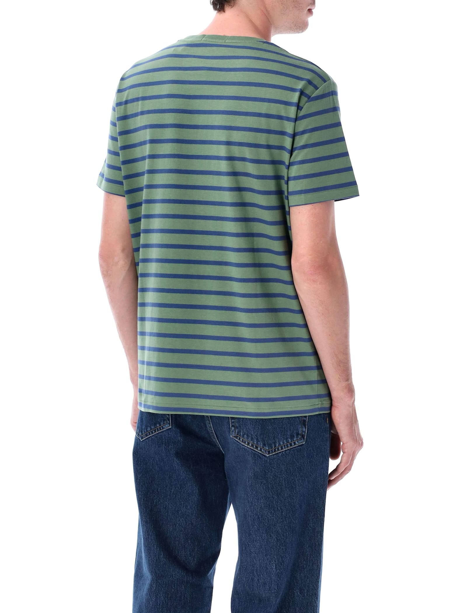 Polo Ralph Lauren Custom Slim Fit Striped Jersey T-shirt In Green