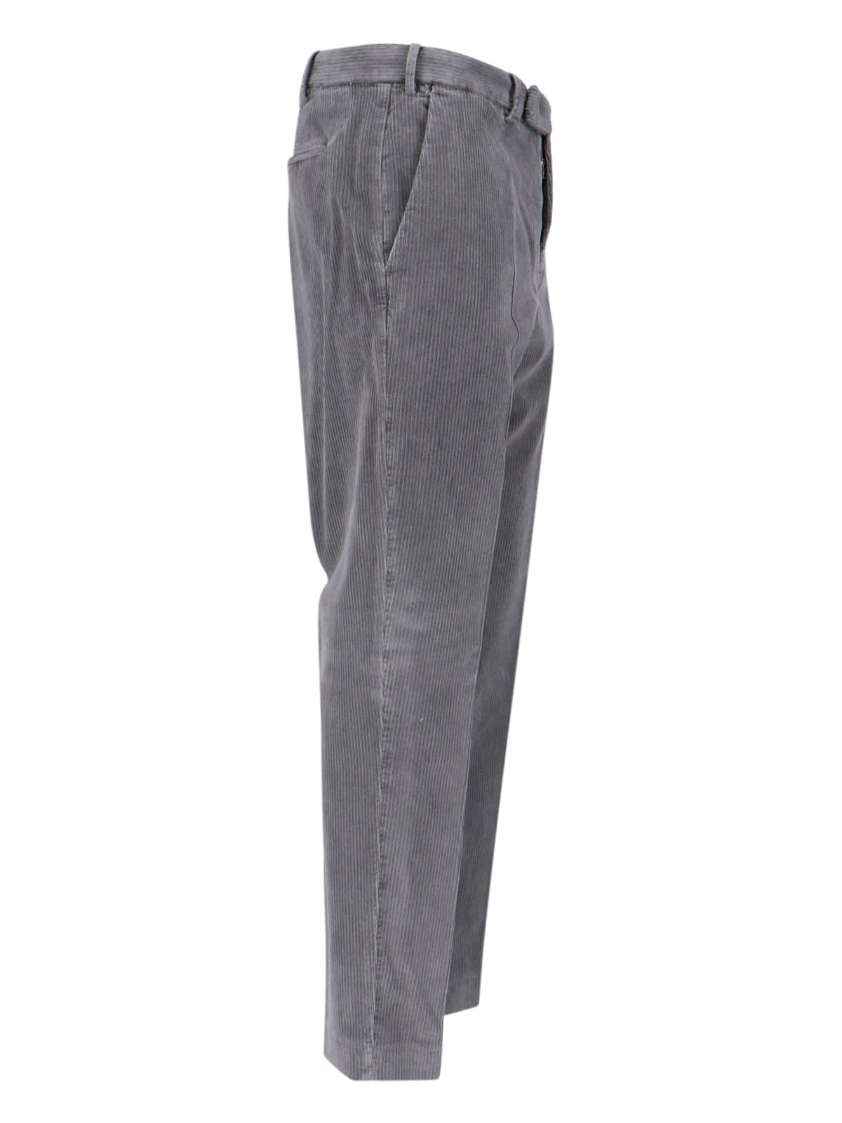 Shop Pt Torino Corduroy Straight Pants Rebel In Gray