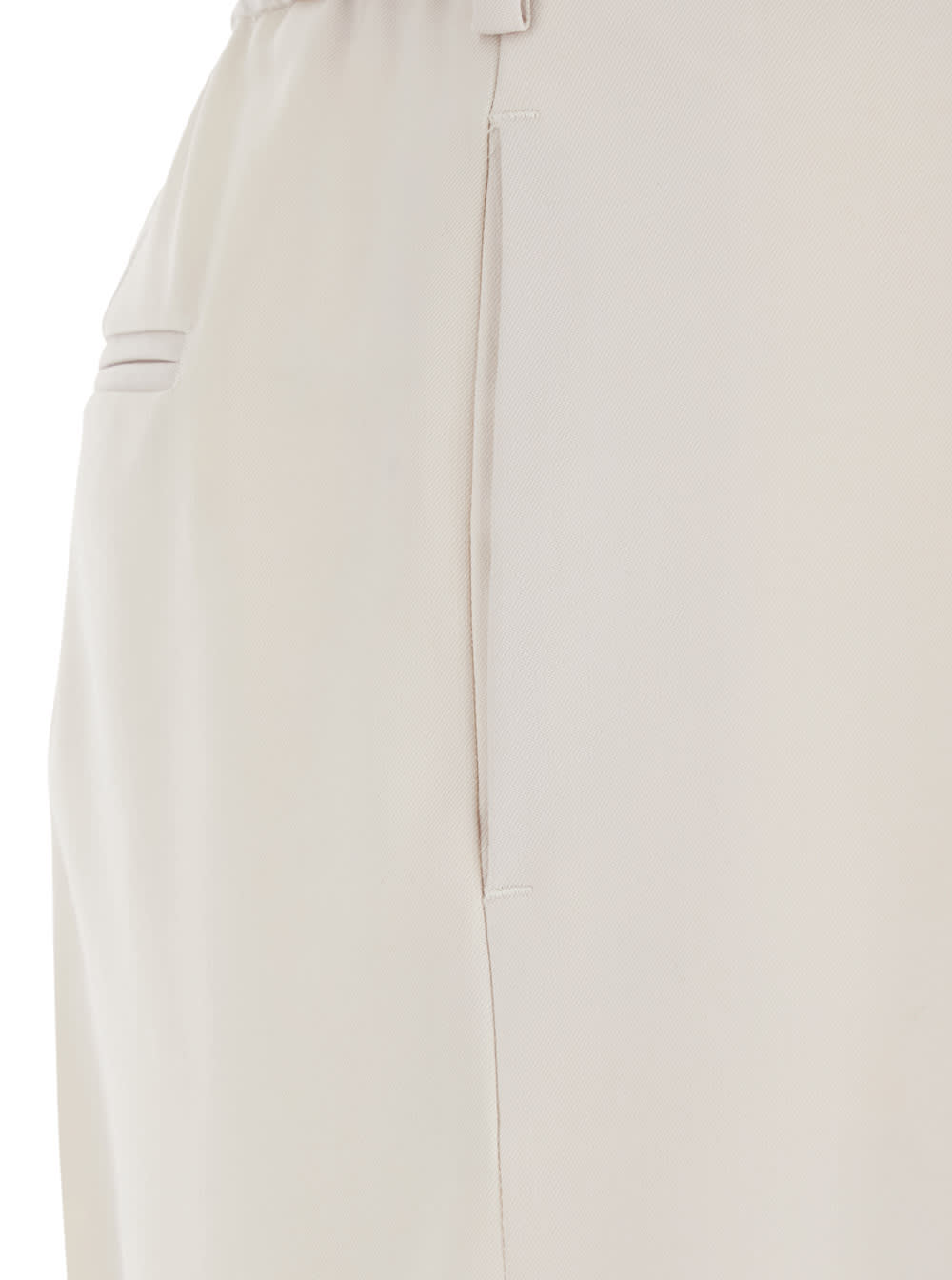 Pt Torino Lorenza Half Elasticated Belt Pants In Neutral