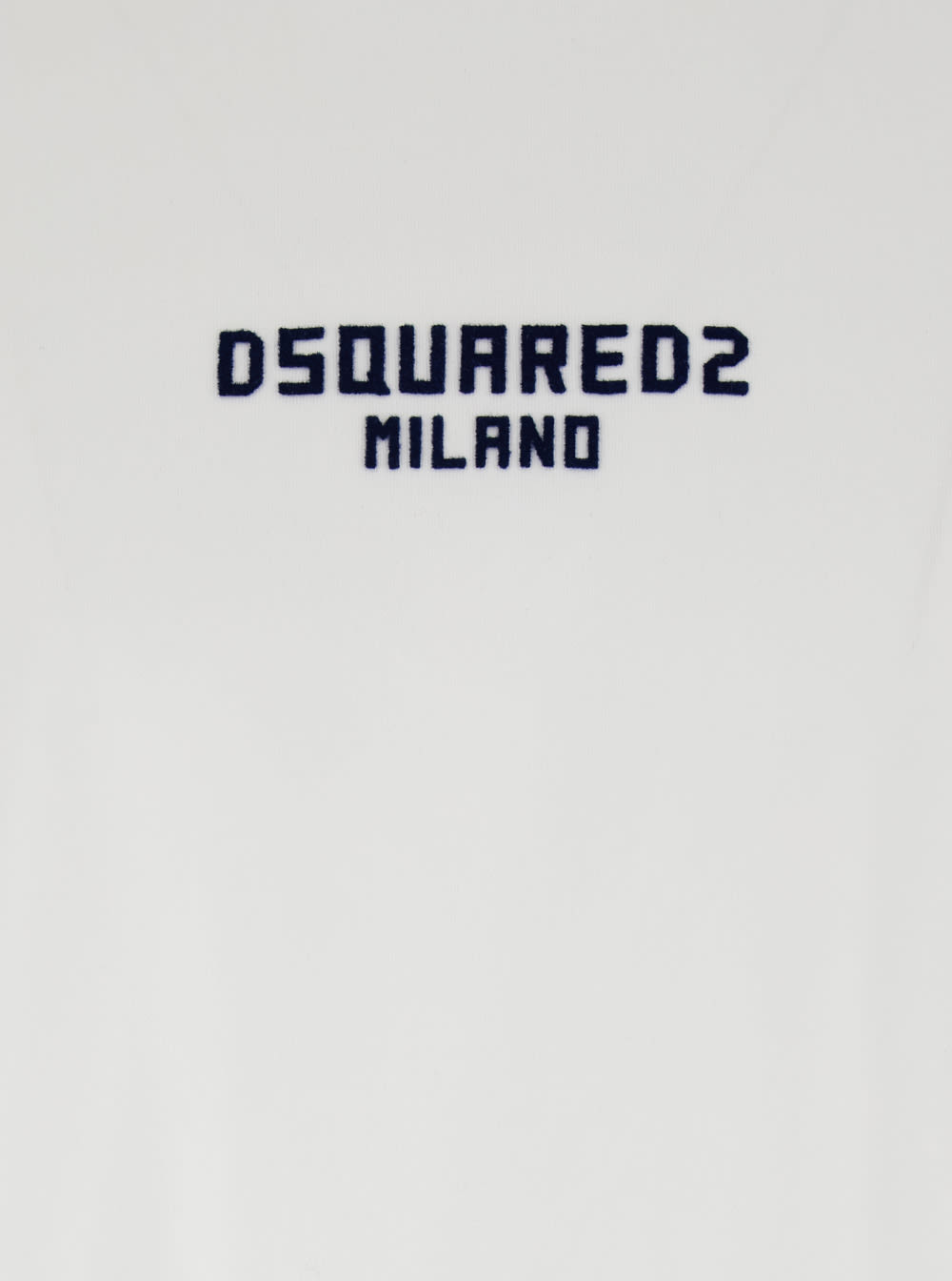 Dsquared2 Men White Crewneck T-shirt With Logo Lettering On The Front In Cotton Man In White