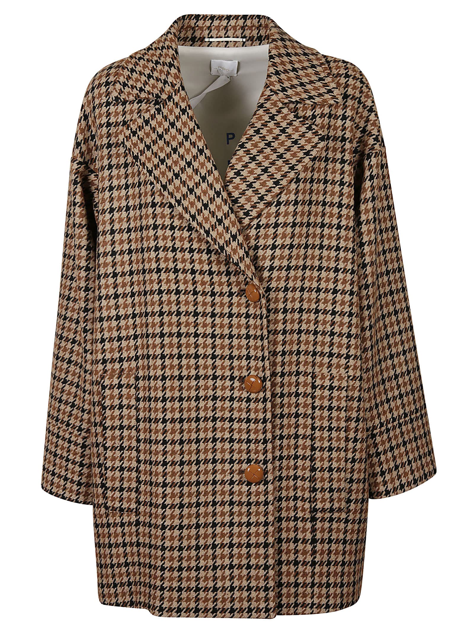 Merci Tartan Buttoned Oversize Coat