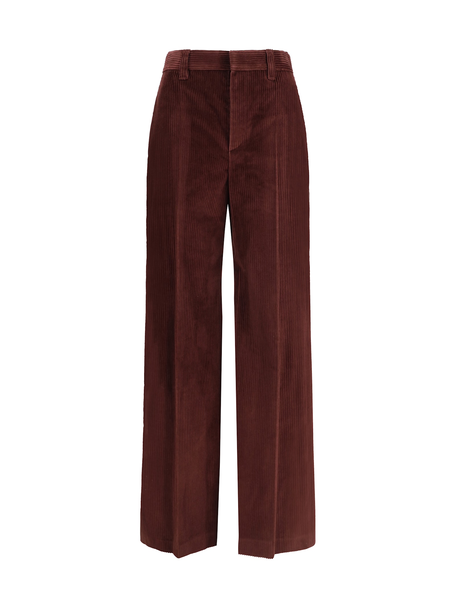 Brunello Cucinelli Soft Corduroy Pleated Straight-leg Ankle Pants In Burgundy
