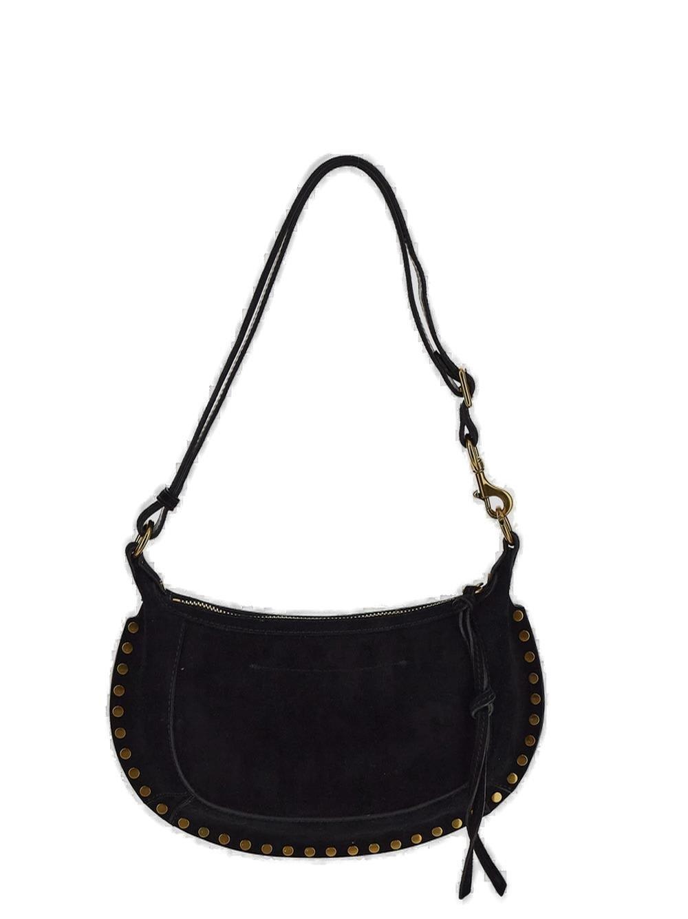 Isabel Marant Oskan Moon Zipped Medium Shoulder Bag In Black