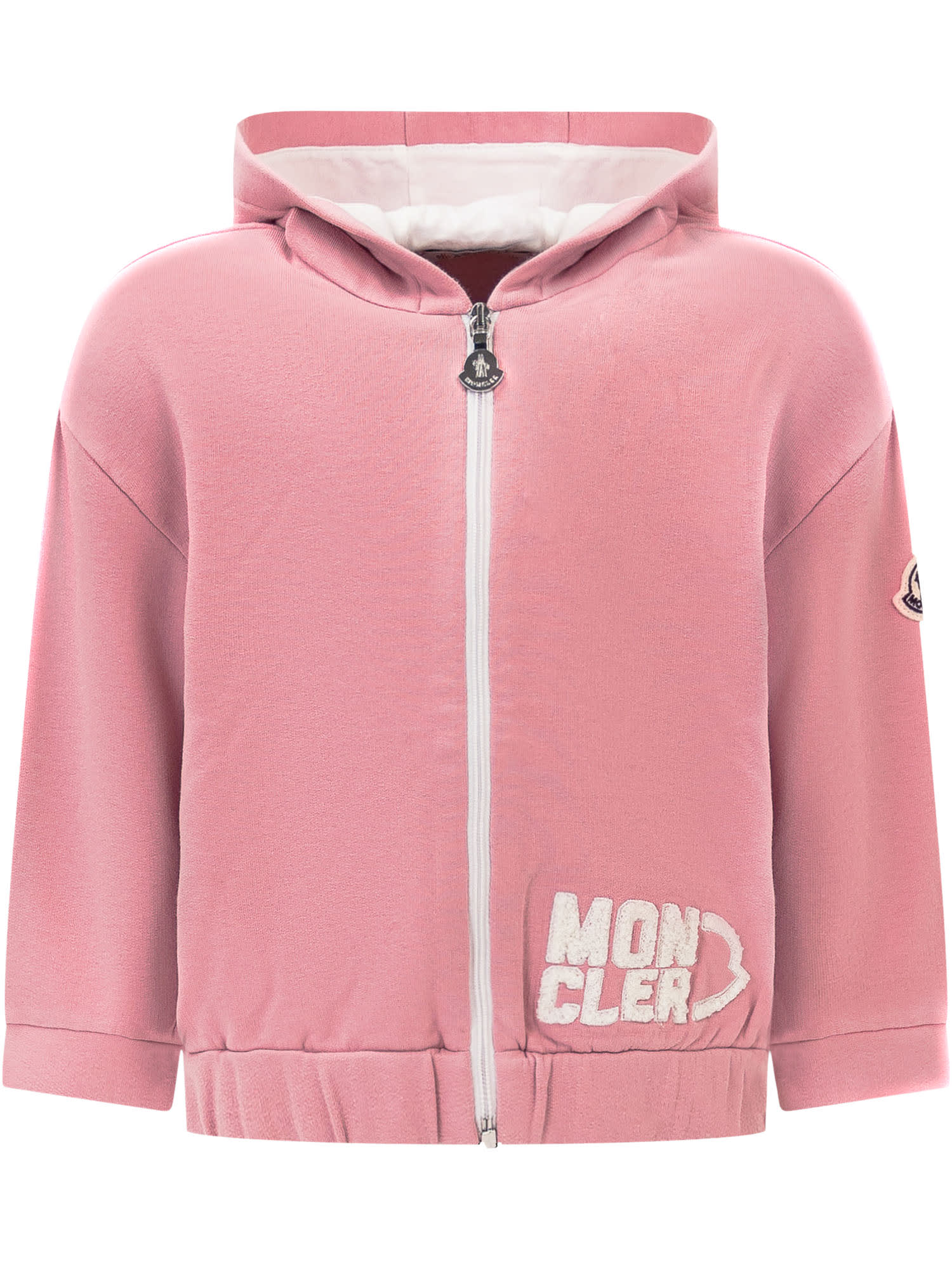 Shop Moncler Set Sweatshirt And Pants In Rosa