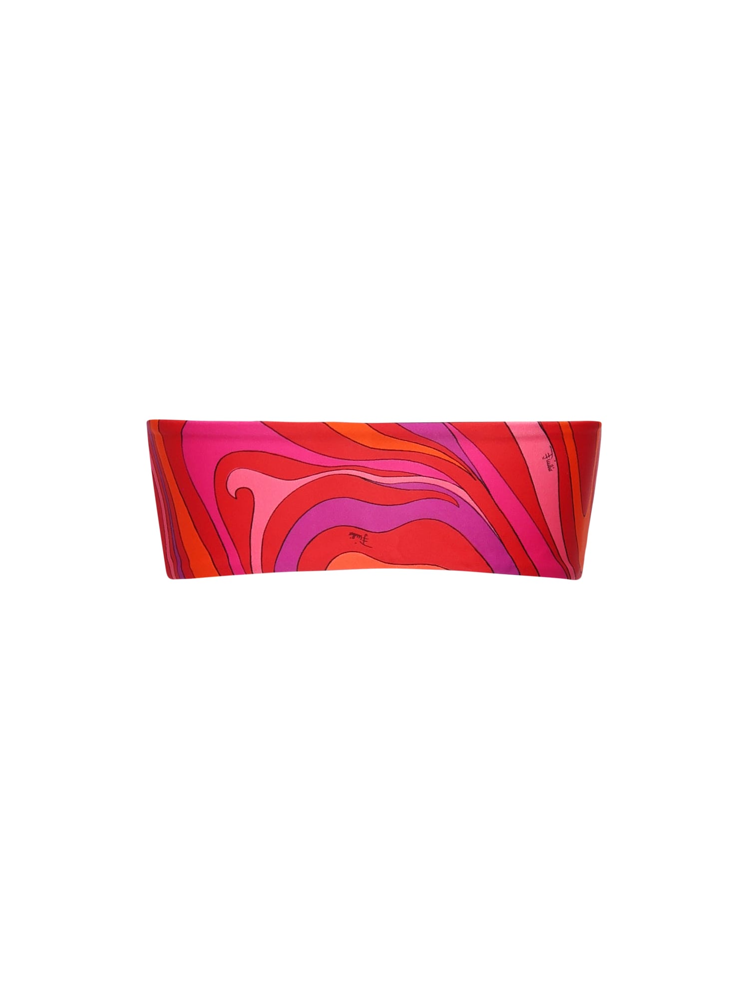Pucci Marble Print Bandeau Bikini Top
