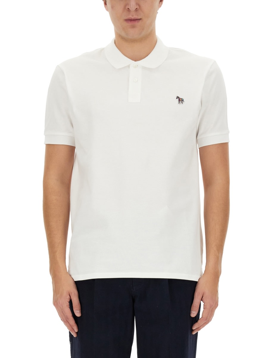 Shop Ps By Paul Smith Polo With Logo Patch In White