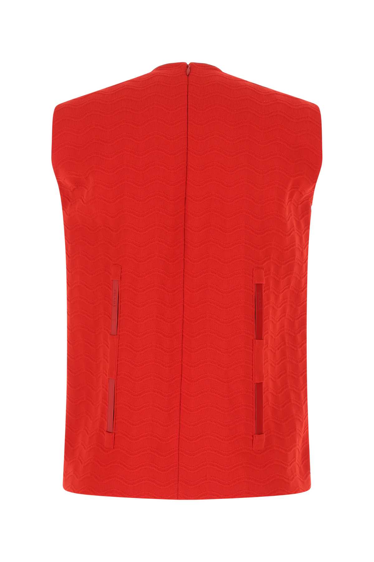 Shop Prada Red Jersey Top In F0011