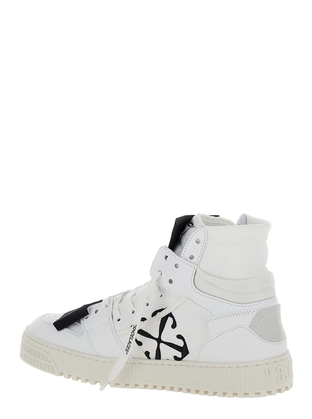 Shop Off-white 3.0 Off Court White High Top Sneakers With Iconic Zip Tie In Leather And Canvas Man