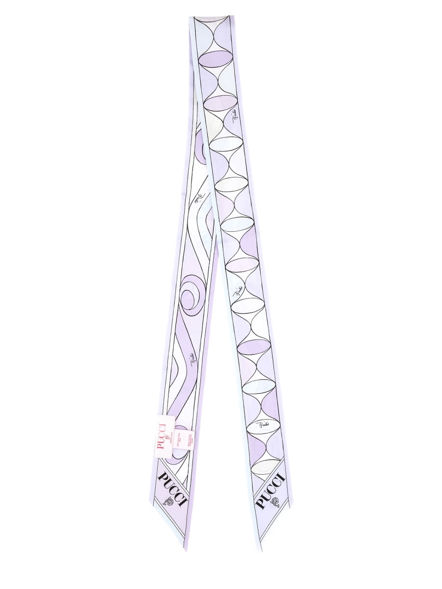 Pucci Abstract Pattern Lightweight Long Scarf In Purple