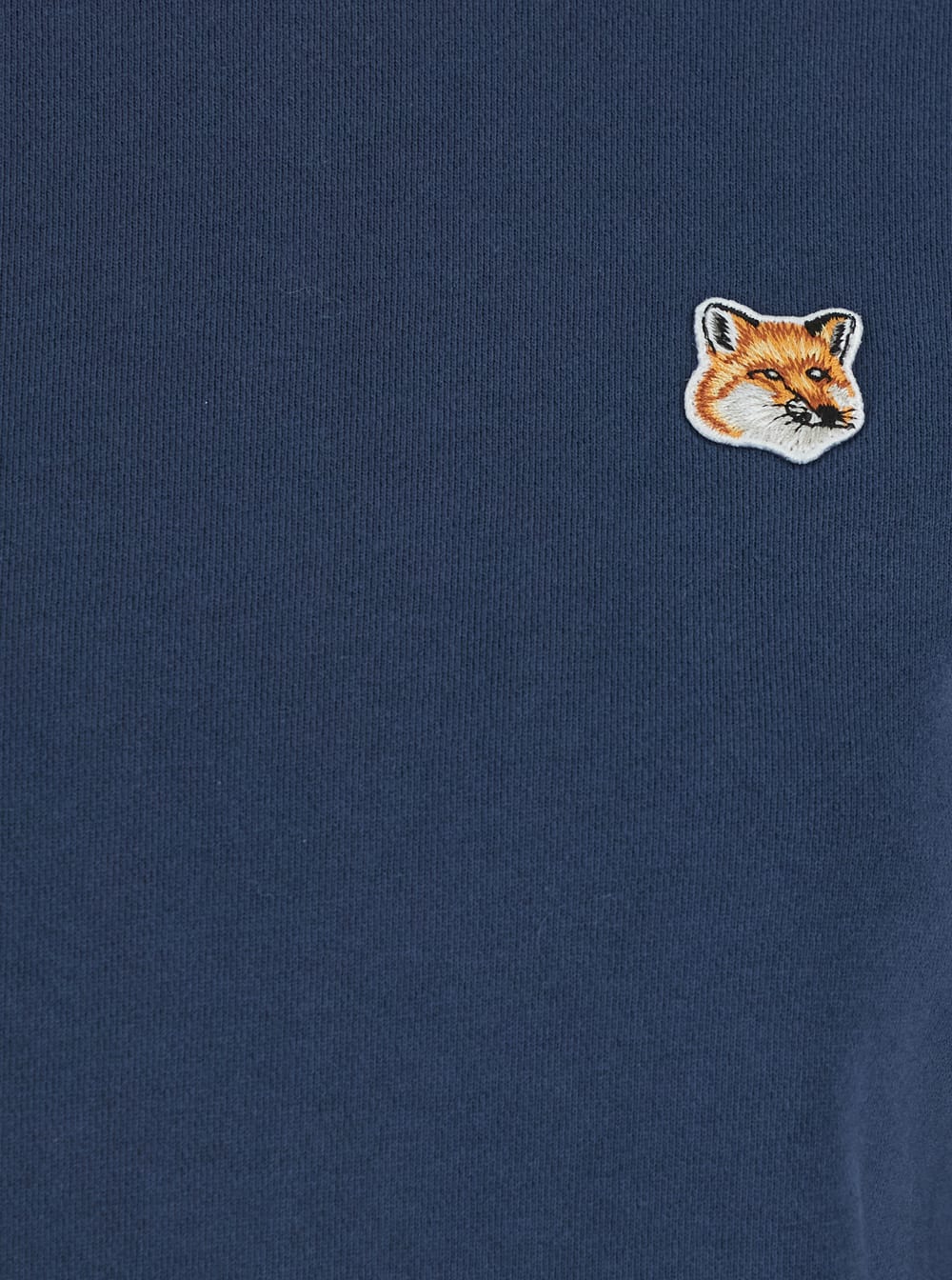 Shop Maison Kitsuné Blue Crewneck Sweater With Fox Head Logo Patch On The Front In Cotton Woman