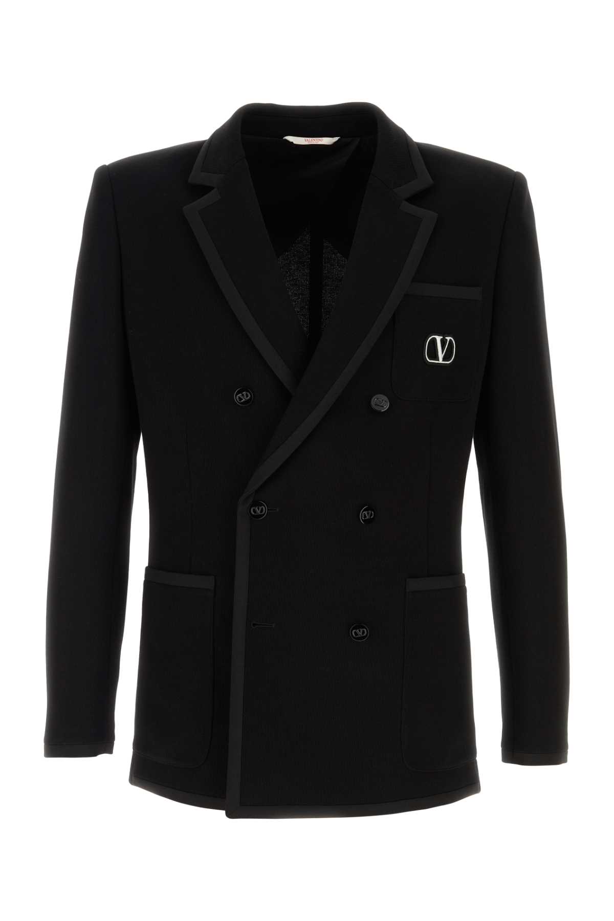 Shop Valentino Black Cotton Blazer In Nero