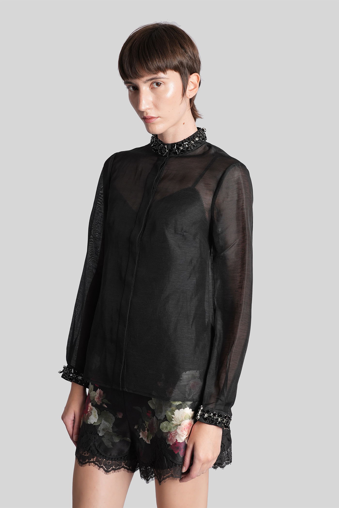 Zimmermann Embellished Collar Blouse In Black