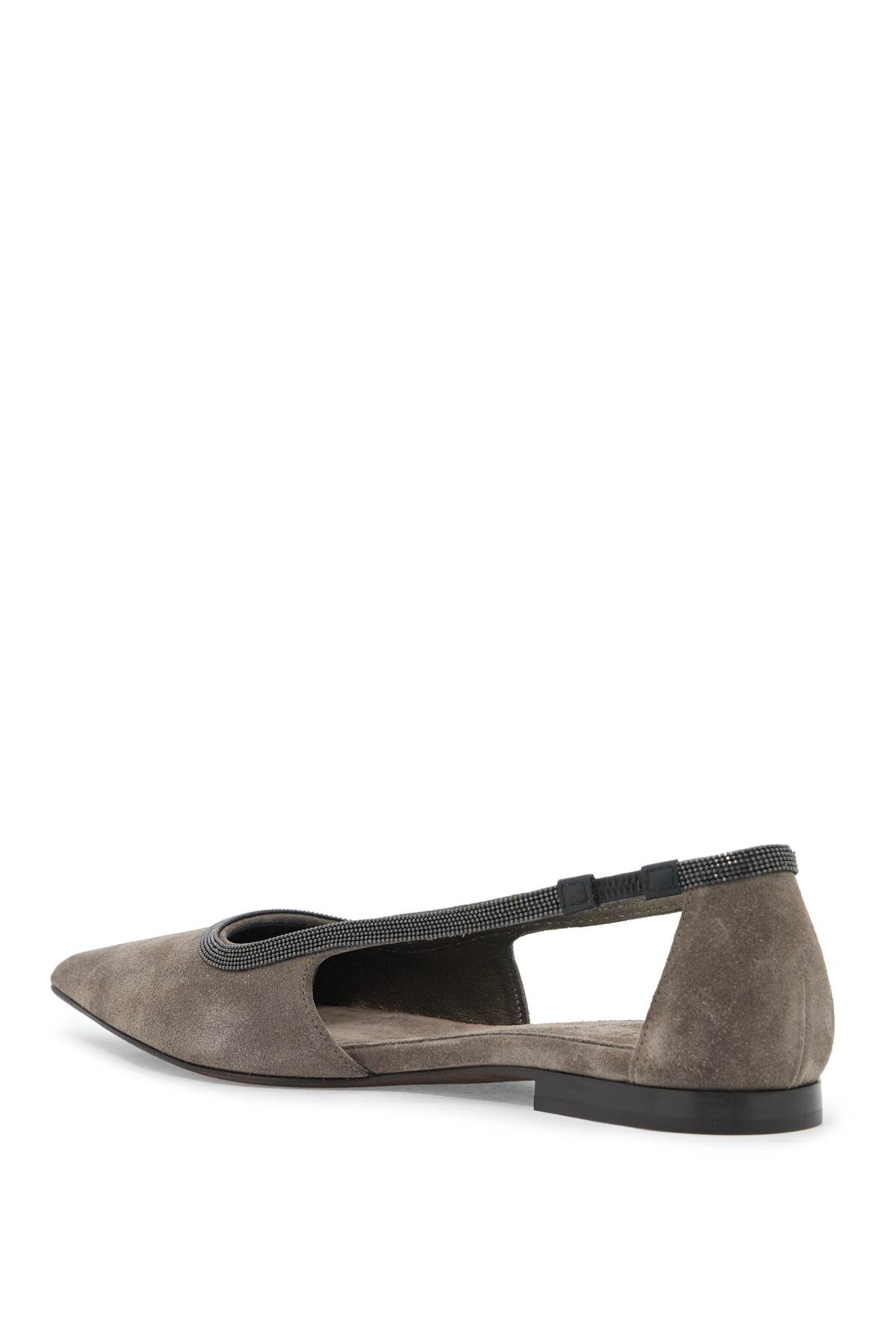 Shop Brunello Cucinelli Ballerinas With Precious In Ossido