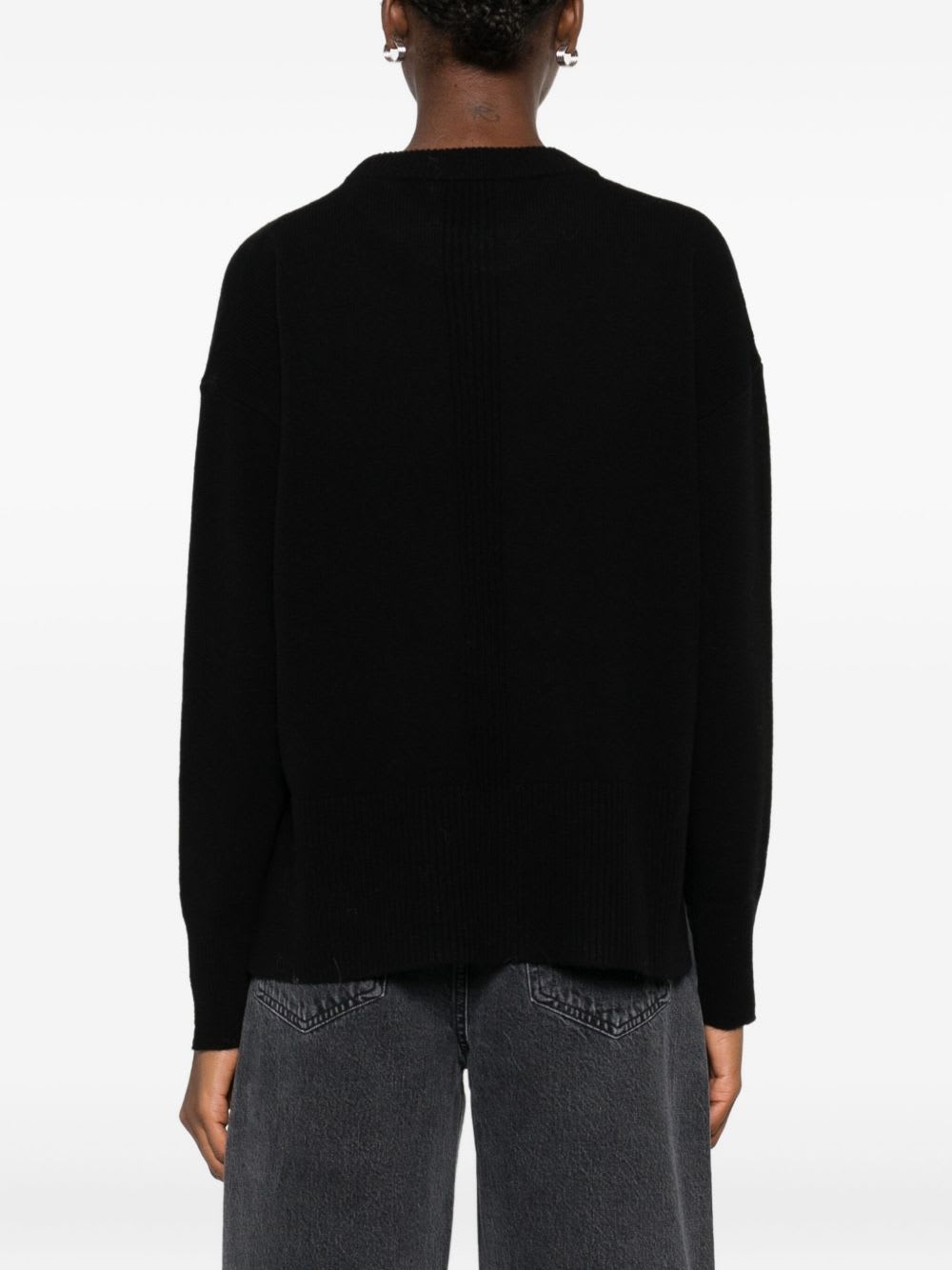 Roberto Collina Black Long-sleeved Sweater In Black