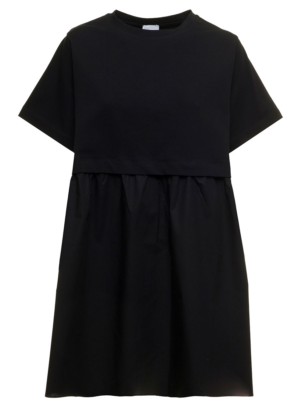 Patou Womans Black Short Sleeved Cotton Dress