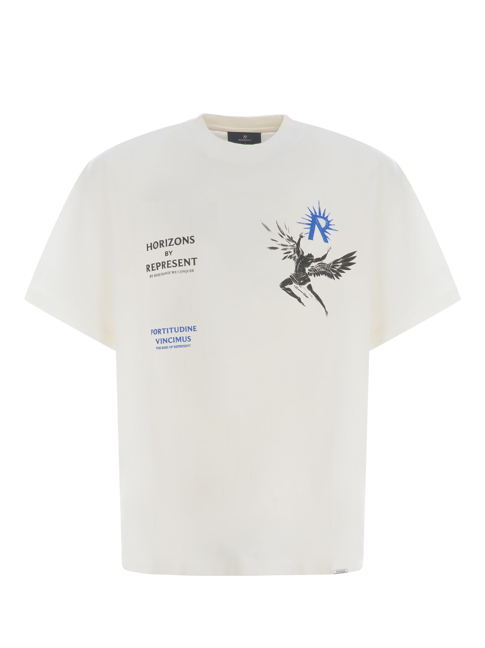 Shop Represent T-shirt  Icaro Made Of Cotton In Off White
