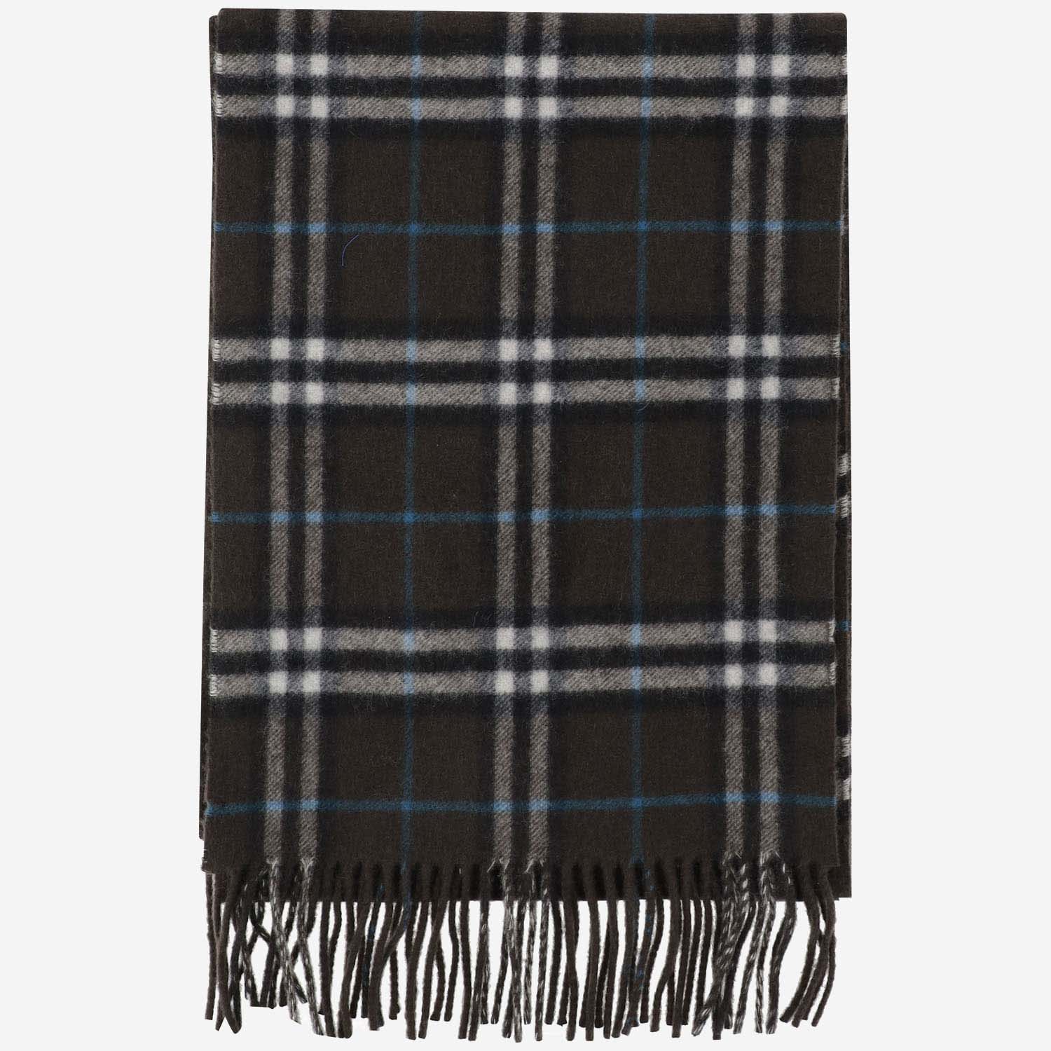 Shop Burberry Cashmere Scarf With Check Pattern In Red