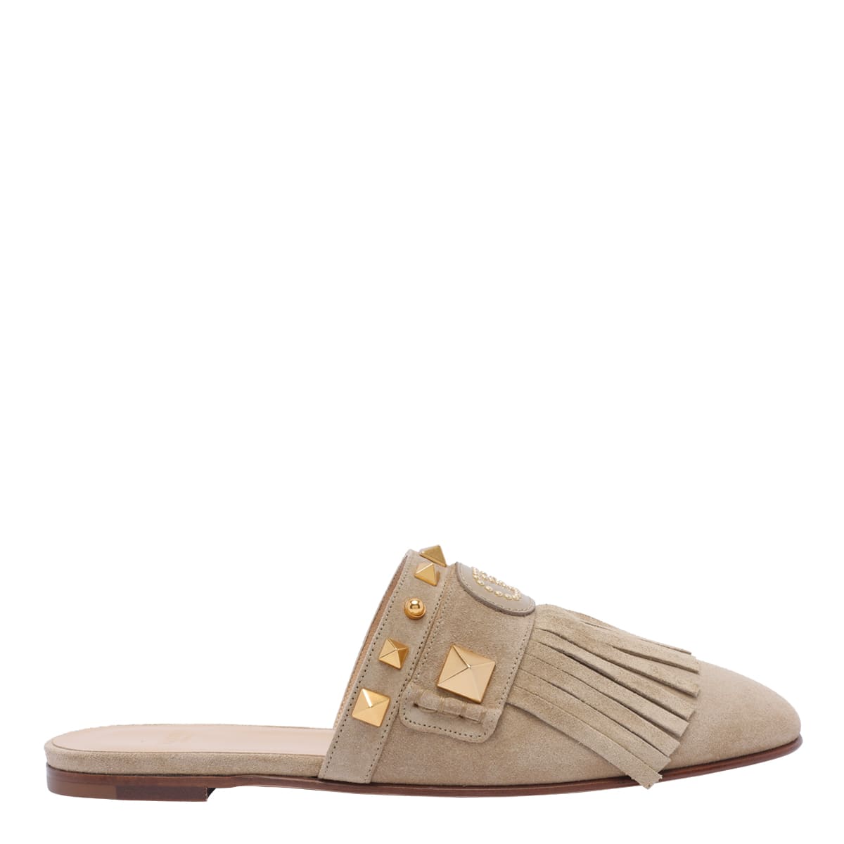 Valentino Vlogo Sliders In Beige