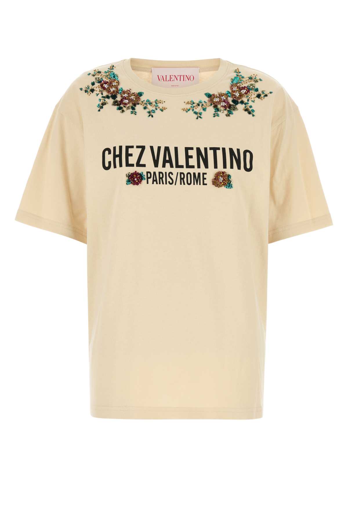 Valentino Cream Cotton T-shirt
