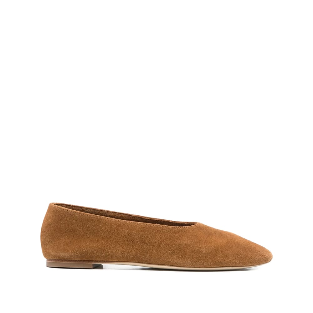 Staud Suede Ballet Flats In Brown