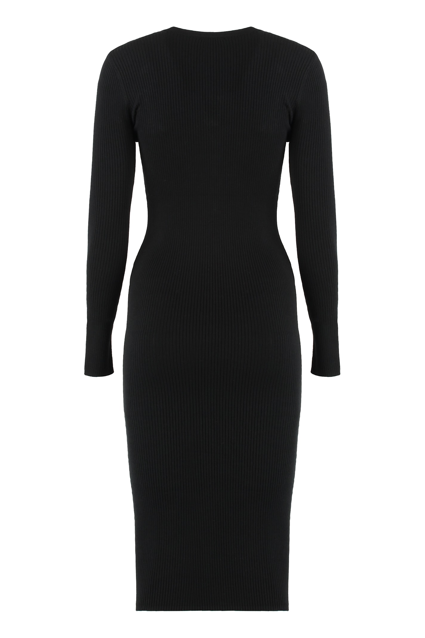 Elisabetta Franchi I Wear A Ribbed Sweater With A Pocket. In Black