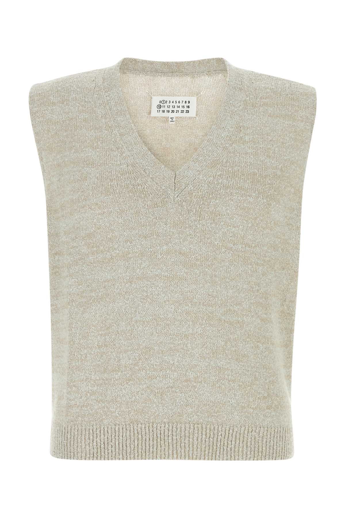 Maison Margiela Melange Grey Cotton Blend Vest