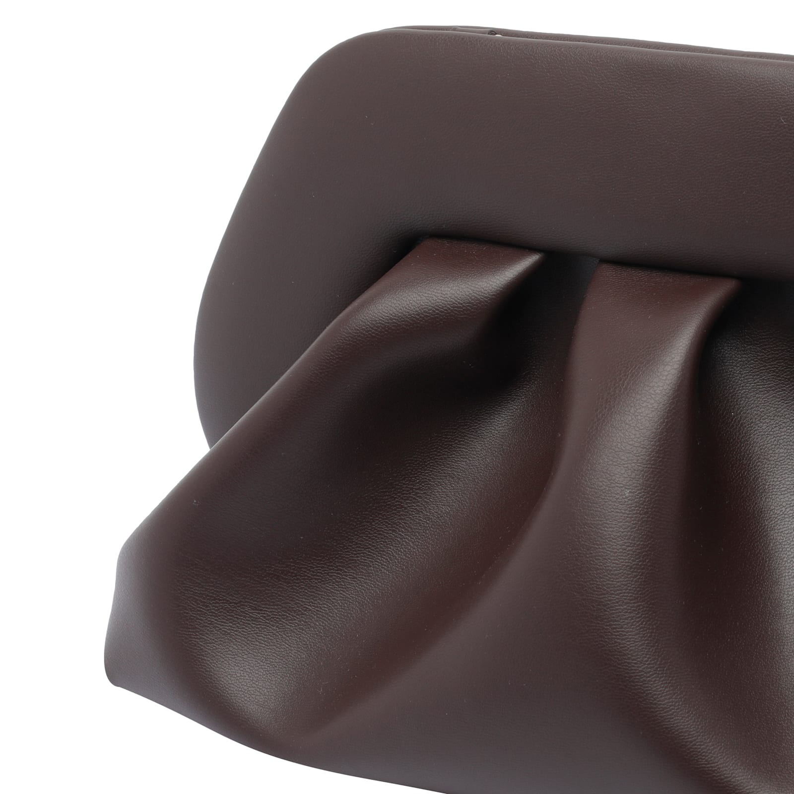 Themoirè Bios Pleated Clutch Bag In Brown