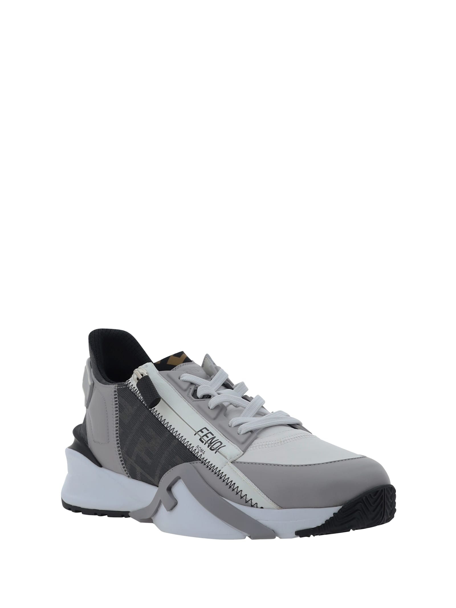 Shop Fendi Flow Low-top Sneakers In Uwhit+accia.fer+grig