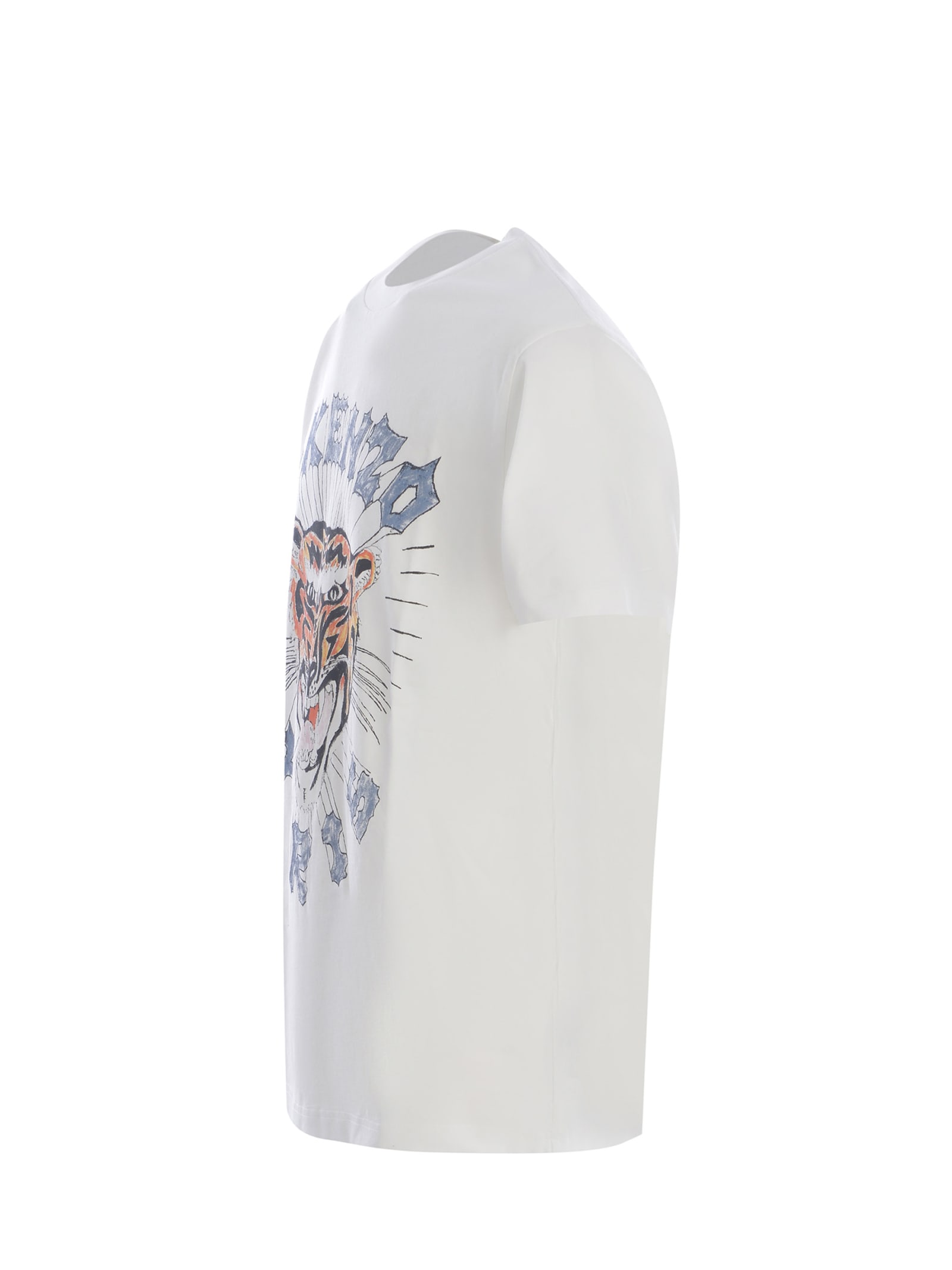 Shop Kenzo T-shirt   Drawn Varsit Made Of Cotton In Bianco