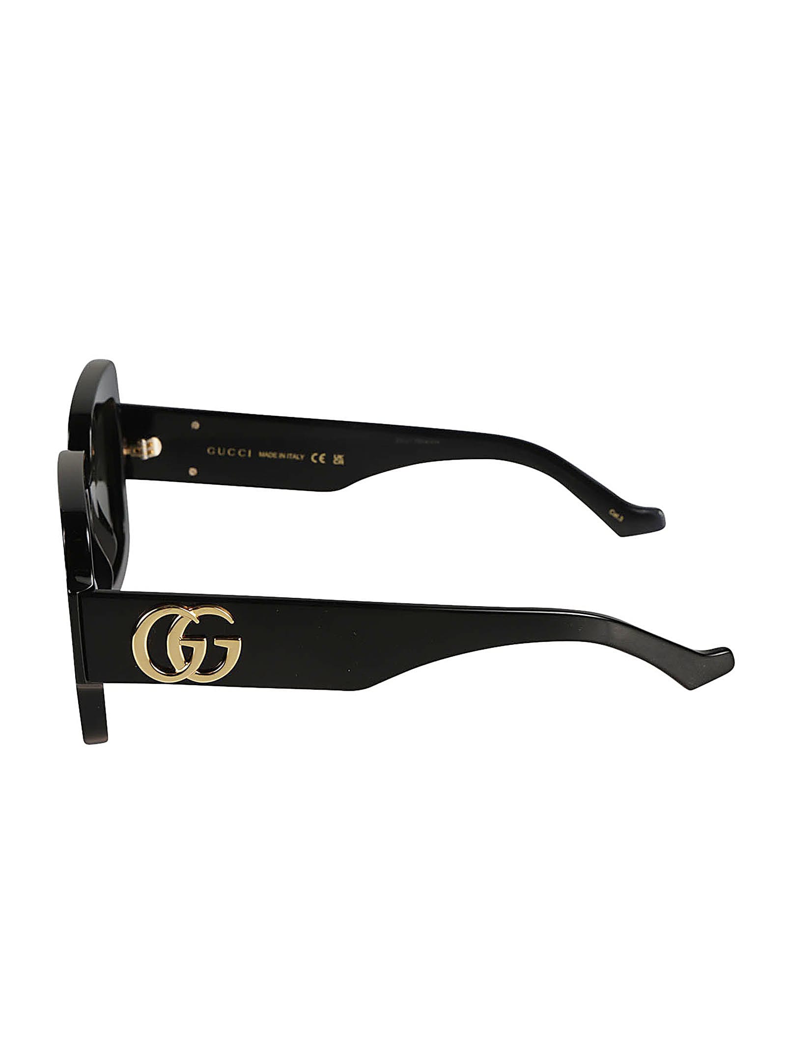 Shop Gucci Thick Square Sunglasses In Black/grey